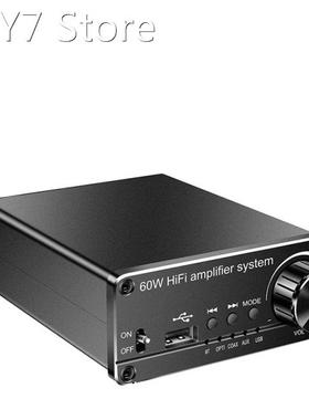 60W HIFI Amplifier DAC Bluetooth Receiver AUX/USB/Optical/Co