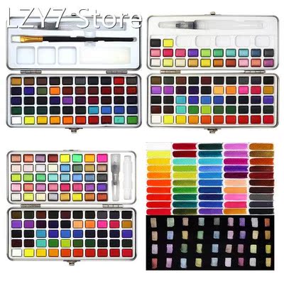 50/72/90 Color Solid Watercolor Set Basic Neon Glitter Water