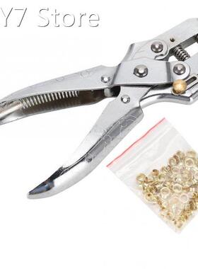 Multi-Function Punch Plier Silver Steel Electroplated Eyelet