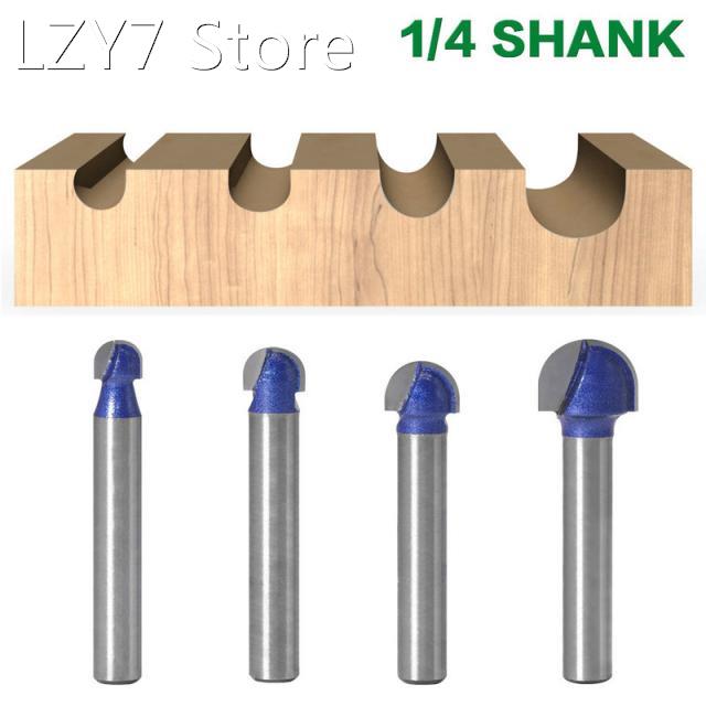 1/4Pcs 1/4 Shank Professional level Ball Nose Router Bits Se