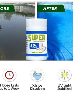 100 Pcs/set Pool Cleaning Effervescent Chlorine Tablet