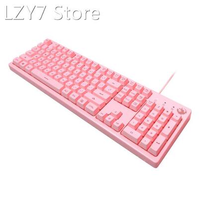 Mechanical Gaming 104Keys USB Wired Keyboard White Backlit f