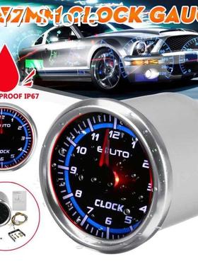 Waterproof Clock Gauge 2 52mm LED Red & Blue Backlight I