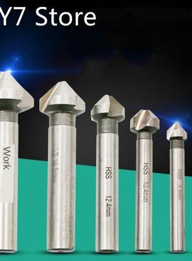 6Pcs 3 Flute 90 Degree Hss Chamfer Cutter Chamfering Drillin