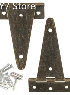 2pcs Ronze Flat Hinge Heavy Duty Wooden Box Wine Box T Hinge