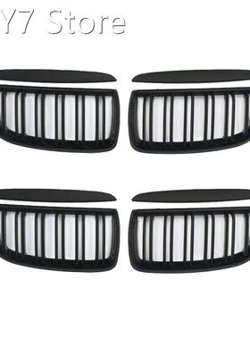 2X Front Bumper Kidney Grill Replacement Dual Slat Grilles f