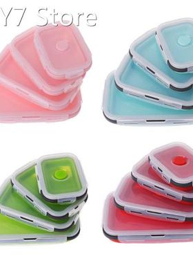4x Portable Collapsible Folding Silicone Food Storage Contai