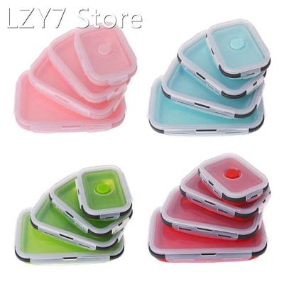 4x Portable Collapsible Folding Silicone Food Storage Contai