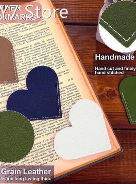 12* Leather Heart Bookmarks Vintage Corner Page Marker