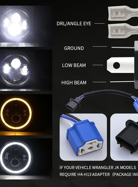 7 INCH 140W Universal Car Bright LED Headlights Working Ligh