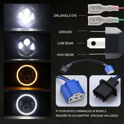 7 INCH 140W Universal Car Bright LED Headlights Working Ligh