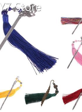 1Pc Chinese Style Vintage Classic Metal Bookmark Tassel Bead