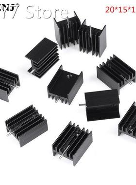 10Pcs 20x15x11mm Black Aluminum Heat Sink For TO-220 Triode