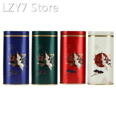 Tea Container Sealed Cans Candy Snacks Pots Crane Pattern Su