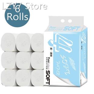 6Rolls 4-layers Rolls Paper Household Toilet Tissue Paper Ti