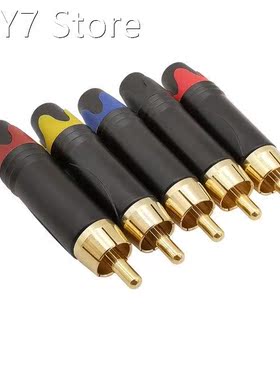 4Pcs Metal RCA Connector Gold Plated RCA Male Plug Audio Spe