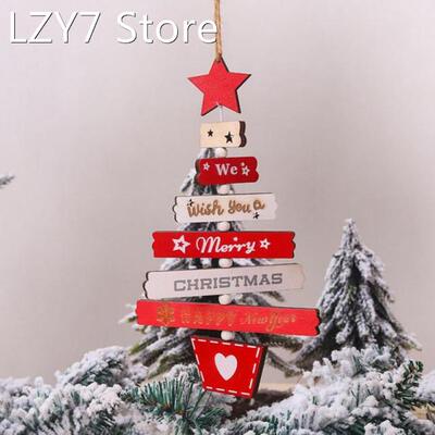 2022 Christmas Tree Wooden Pendant Bell Decoration Pendants