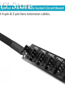 PC Case Fan Sleeved Power Cable Hub Splitter Extension Cable