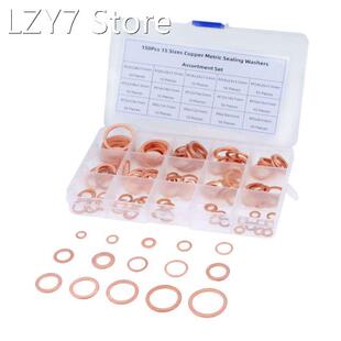 150PCS Copper Washer Gasket Nut and Bolt Set Flat Ring Seal