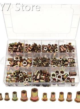 300pcs Carbon Steel Color Zinc Plated Pull Rivet Screw Nut A