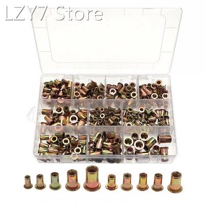 300pcs Carbon Steel Color Zinc Plated Pull Rivet Screw Nut A