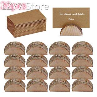 20pcs Wooden Table Holder and Folding Cardboard Place Card H