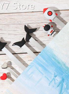 Astronaut Rocket Shark Fin 3D Stereo Metal Bookmarks Creativ