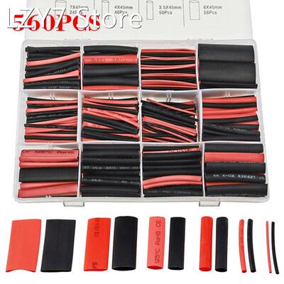 560pcs Heat Shrink Tubing Black & Red 2: 1 Ratio Heat Sh