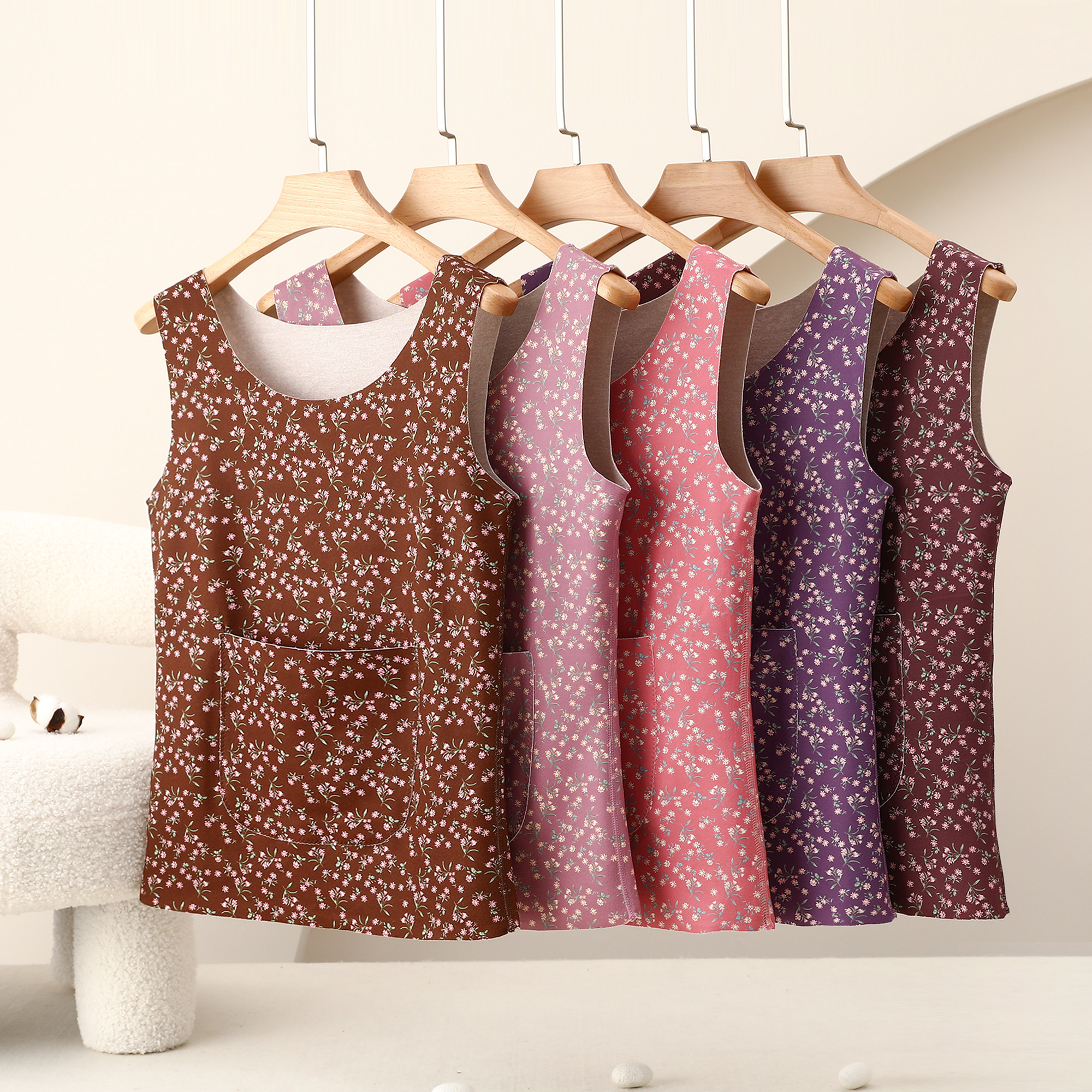 2024新款德绒碎花背心