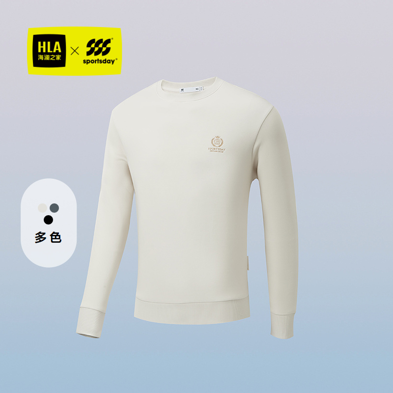 HLA/海澜之家荣耀马术sportsday卫衣26春秋新撞色刺绣针织长袖男