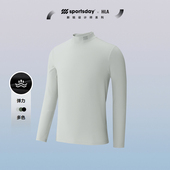 HLA 男 新字母印花高领长袖 海澜之家运动sportsday长袖 T恤2024秋季