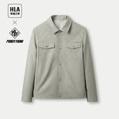 HLA 海澜之家POWER YOUNG系列夹克24春夏新翻领满身印花外套男