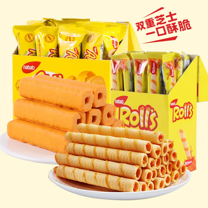 丽芝士RICHEESE纳宝帝玉米棒芝士夹心卷雅嘉奶酪印尼进口追剧饼干