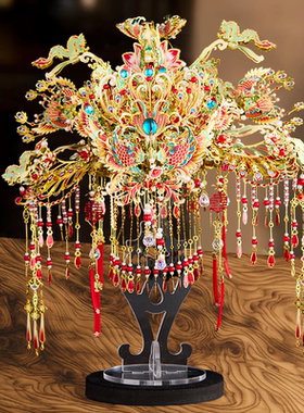 钢达凤冠diy手工材料花轿十里红妆金属拼图立体拼装模型生日礼物