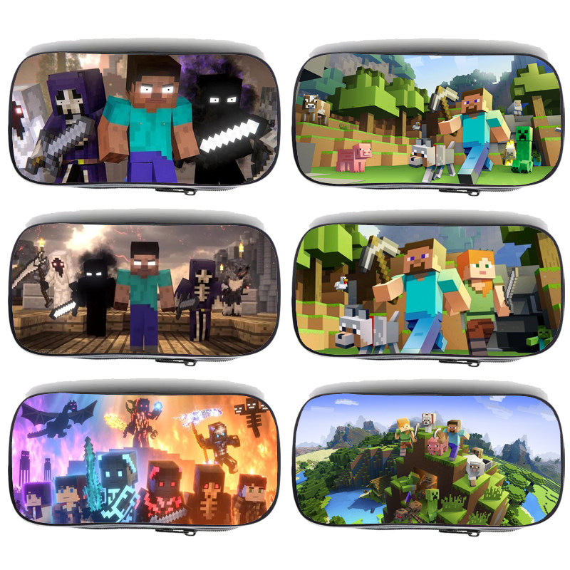 mc我的世界苦力怕大容量男孩文具盒铅笔盒儿童初中小学生拉链笔袋