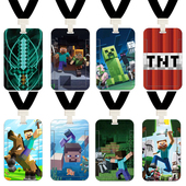 MC同款 世界苦力怕校园卡套学生饭卡门禁公交地铁证件套带挂绳 我