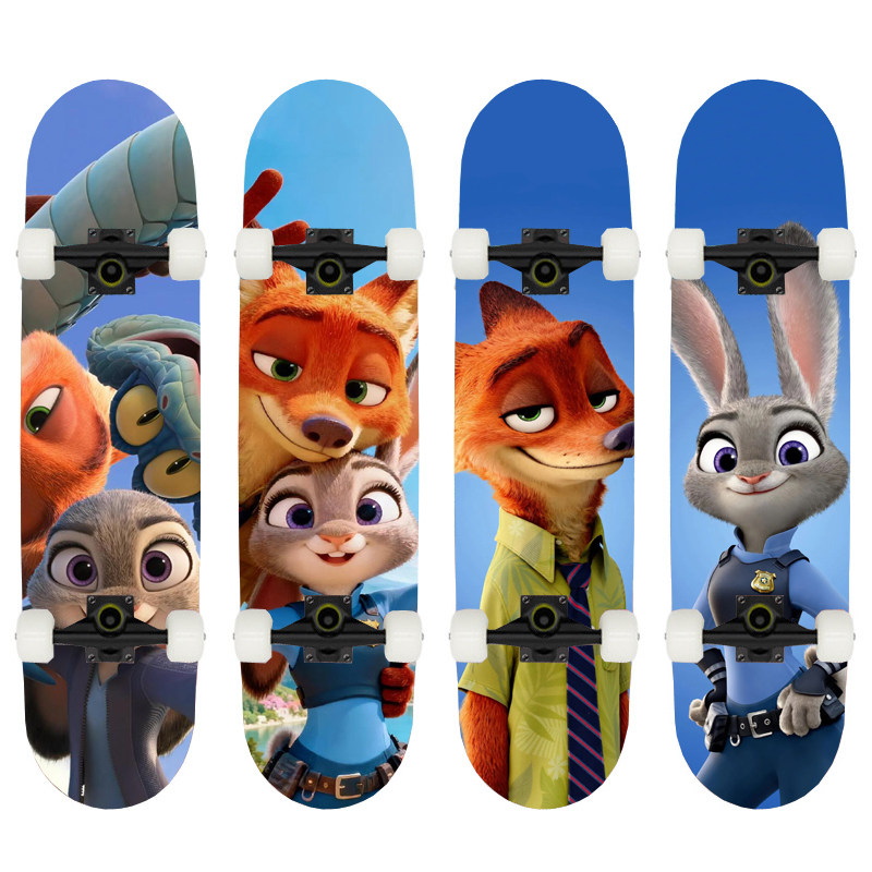 Zootopia2疯狂动物城2朱迪尼克盖瑞成年人女孩儿童四轮刷街滑板车