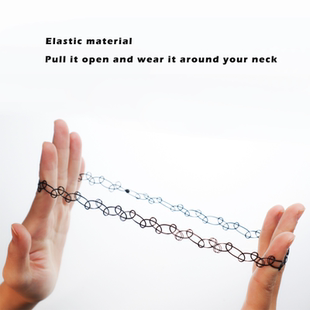 欧美编织松紧弹性项链鱼线女锁骨链颈带项圈学生纹身脖饰女