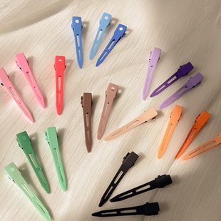 彩色蓬松定位夹刘海定型一字鸭嘴夹小发卡女化妆固定头发夹子头饰