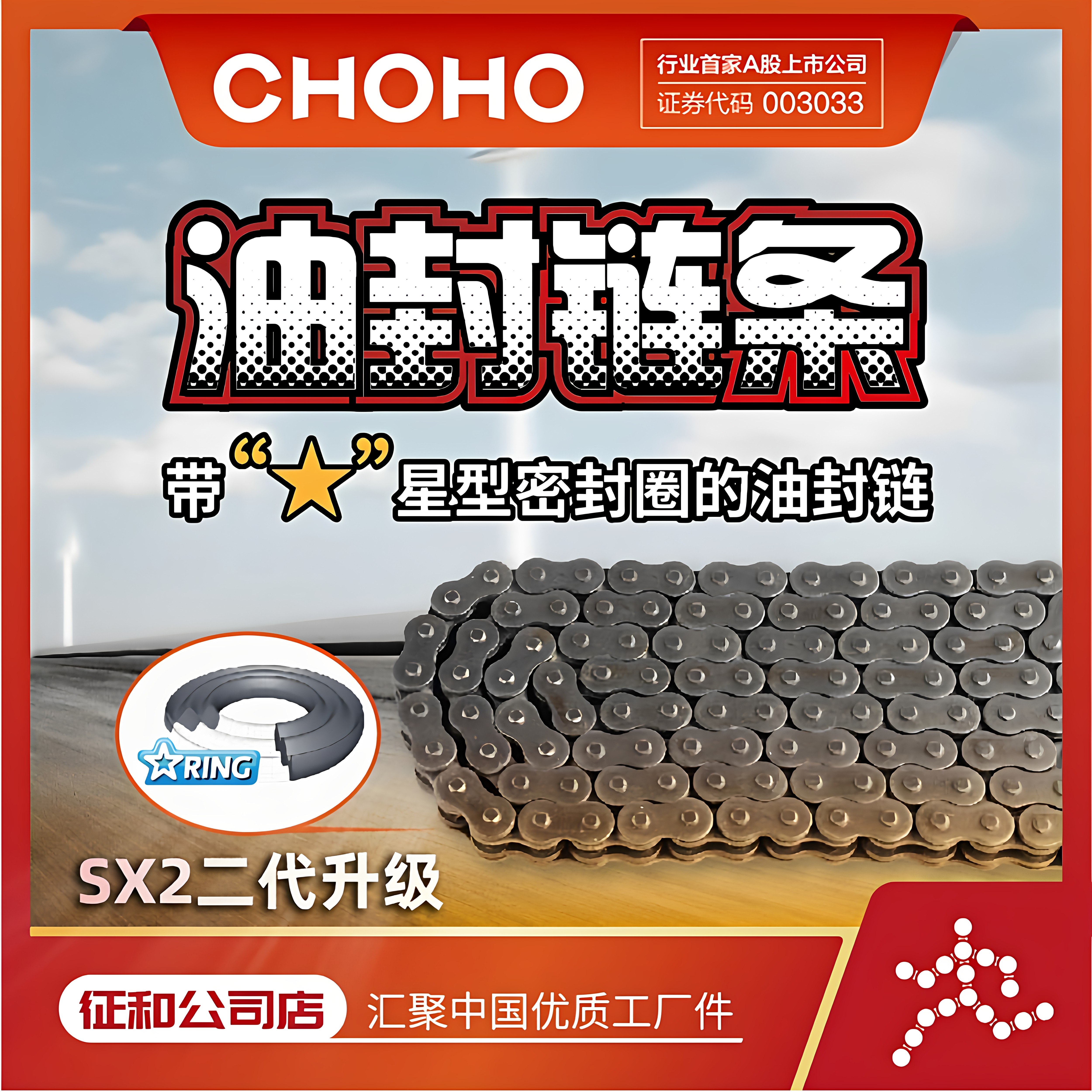 征和链条官方旗舰店520/525/530SX2  VZ 摩托车二代油封链条套装