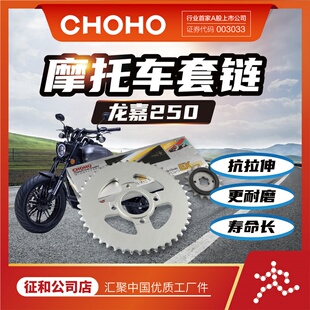 征和适用于LJ250龙嘉250复古V咖V途彩色静音油封链条链轮齿轮套链