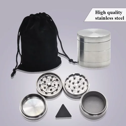 新款四层不锈钢磨烟器研磨器