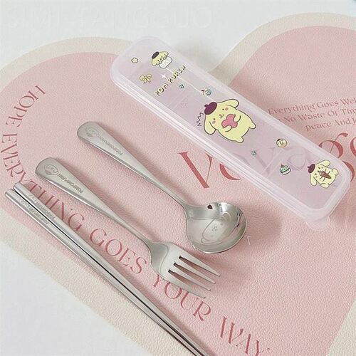 Kuromi cutlery stainless steel Sanrio fork chopsticks spoon