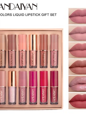 6Pcs/Box Makeup Lipstick Liquid Set Velvet Matte Gloss Lip R