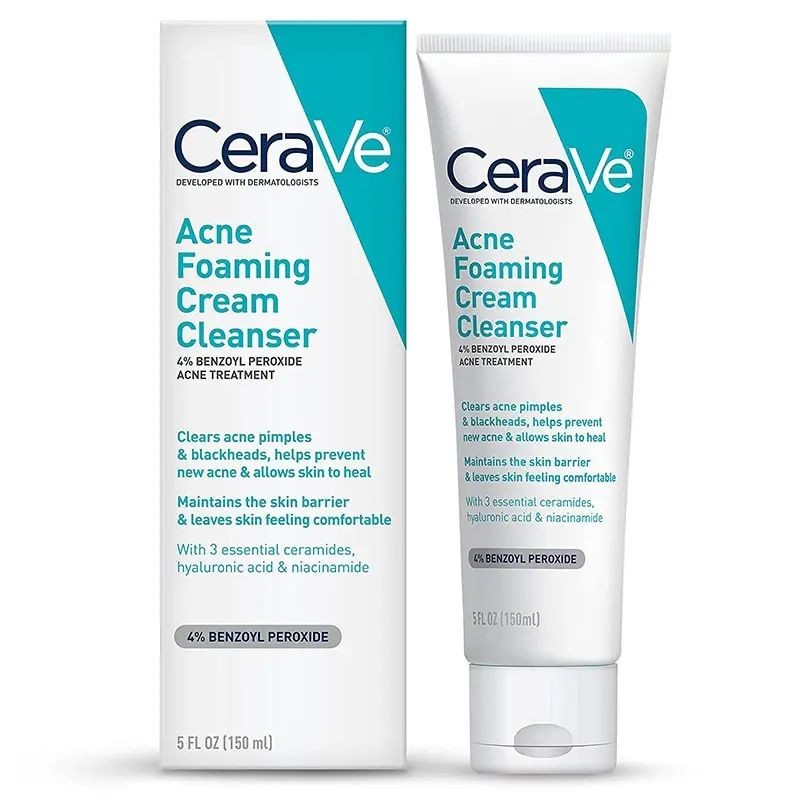 150ml CeraVe Anti-Acne Foaming Facial Cleanser 4% Benzoyl Pe