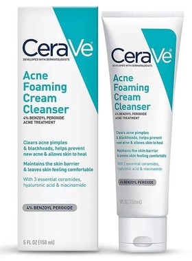 150ml CeraVe Anti-Acne Foaming Facial Cleanser 4% Benzoyl Pe