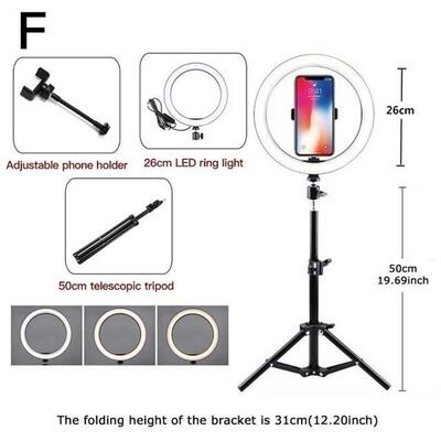 Dimmable LED Selfie Ring Light Video Live Light tripod stand