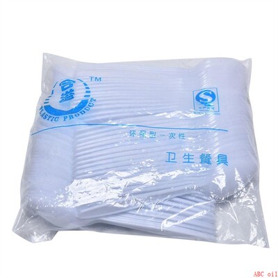 100pcs economical plastic spoon western disposable spoons ta