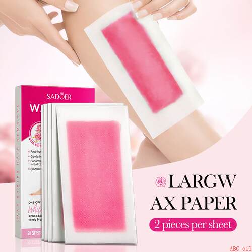 20pc Hair Removal Wax Strips For Double Sided Cold Wax Paper