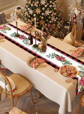Christmas Table Runner Print Winter Snowflake Tablecloth Hol